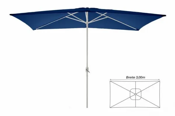 Garthen 6307 Slnečník obdĺžnikový 2x3 m - modrý