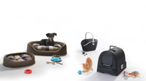 Curver WC kočka kryté domek Rattan 39x39x51cm antracit