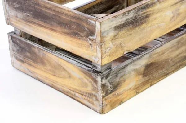 Divero VINTAGE 51361 Drevená debnička hnedá - 51 x 36 x 23 cm