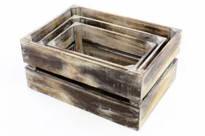 Divero VINTAGE 51361 Drevená debnička hnedá - 51 x 36 x 23 cm