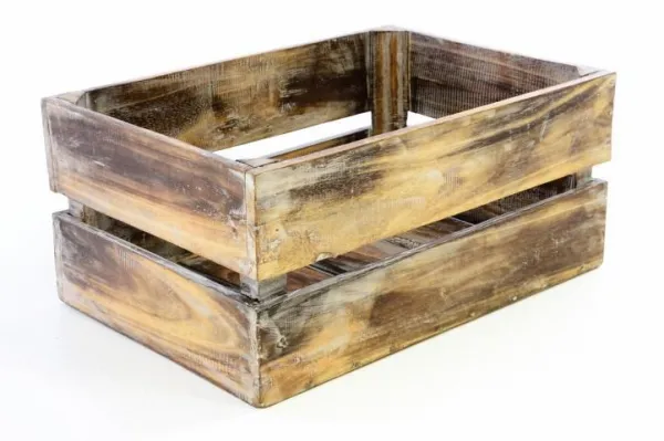 Divero VINTAGE 51361 Drevená debnička hnedá - 51 x 36 x 23 cm