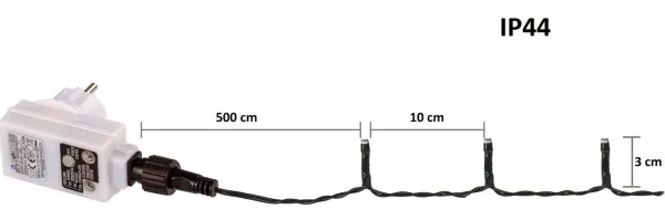 VOLTRONIC 59740 Vianočné LED osvetlenie 60 m - studená biela 600 LED + ovládač