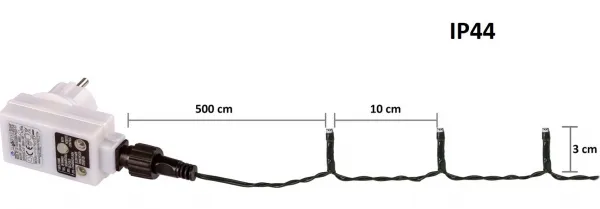 VOLTRONIC® 59753 Vianočné LED osvetlenie 5 m - studená biela 50 LED + ovládač