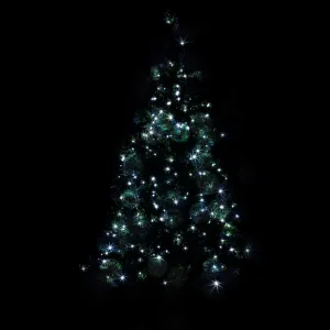 VOLTRONIC® 59756 Vianočné LED osvetlenie 5 m - studená biela 50 LED + ovládač - zelený kábel