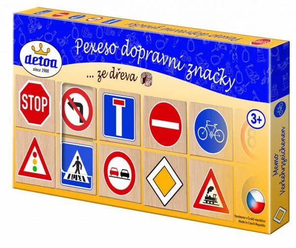 Pexeso dopravné značky drevo 36ks v krabici