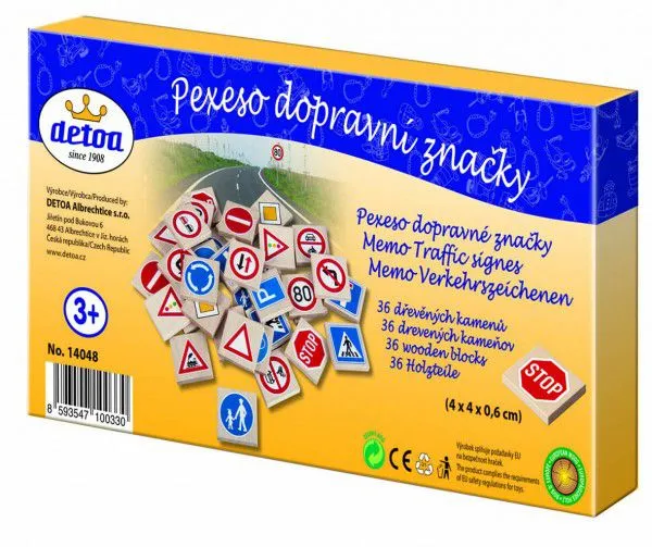 Pexeso dopravné značky drevo 36ks v krabici