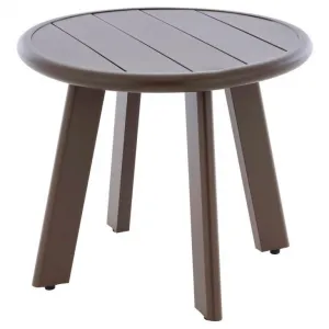 Garthen 70690 Okrúhly hliníkový stolík, tmavohnedý