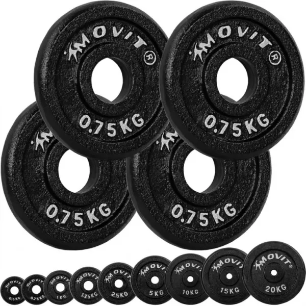 MOVIT sada 4 kusov závažia - 0,75 kg, liatina