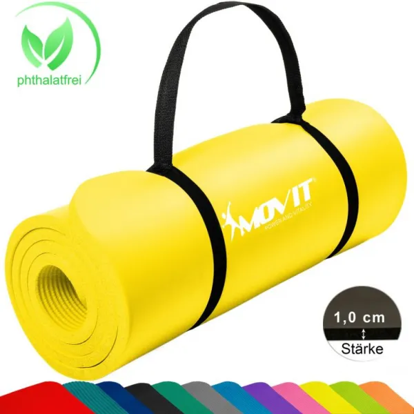 Gymnastická podložka MOVIT 183 x 60 x 1 cm - žltá