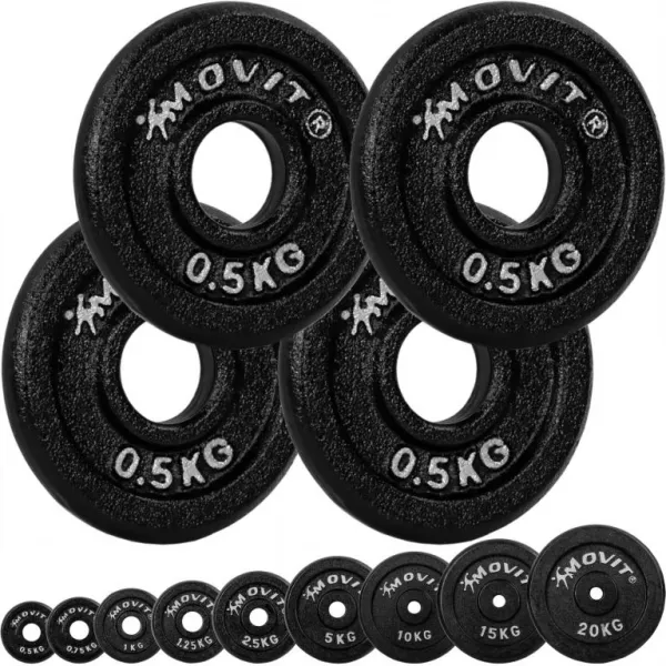 MOVIT sada 4 kusov závažia - 1 kg, liatina