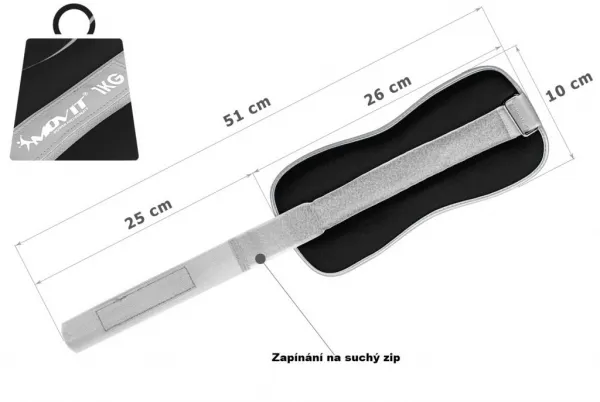 Neoprénové záťažové reflexné manžety 2 x 1 kg