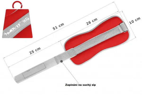 MOVIT neoprénové záťažové reflexné manžety, 2 x 1 kg