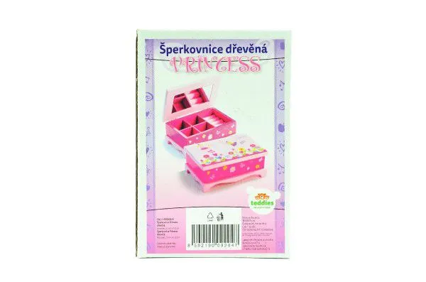 Princess Skrinka šperkovnica zrkadlo drevo 17x7x11, v krabici
