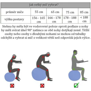 MOVIT Gymnastická lopta s nožnou pumpou, 75 cm, modrá
