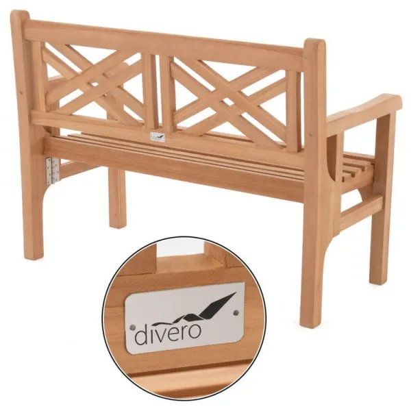 Divero 71768 Dvojmiestna sklopná lavica z teaku