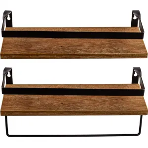 STILISTA Set 2 ks nástenných políc Volato Duo, 40 cm, hnedé