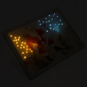 Garthen 74515 Nástenná maľba Santa Claus so psíkom, 40 LED, 30 x 40 cm