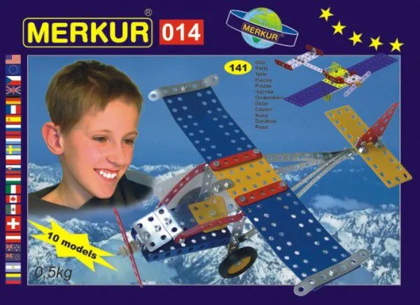MERKUR - 014 Lietadlo, 130 dielov, 10 modelov
