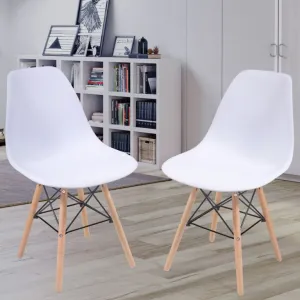 Sada stoličiek s plastovým sedadlom, 2 ks, biele