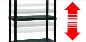 Plastový otvorený regál PLUS 80/5 - 187 x 80 x 40 cm