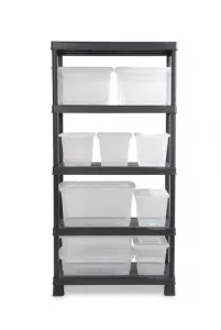Plastový otvorený regál PLUS 80/5 - 187 x 80 x 40 cm