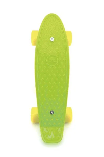 Skateboard - pennyboard 43cm, nosnost 60kg plastové osy, zelená, žlutá kola
