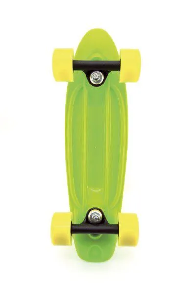 Skateboard - pennyboard 43cm, nosnost 60kg plastové osy, zelená, žlutá kola
