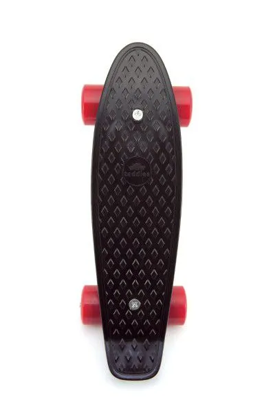 Skateboard - pennyboard 43cm, nosnost 60kg plastové osy, černá, červená kola