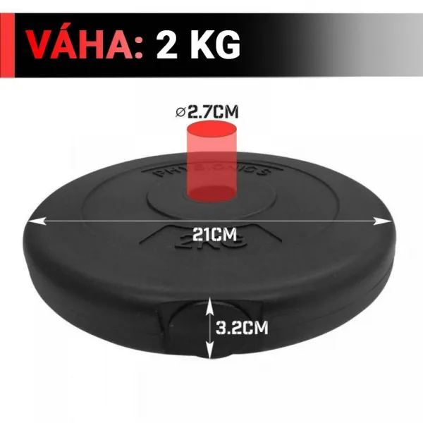 Sada závažia plnená pieskom a cementom, 2 x 2 kg