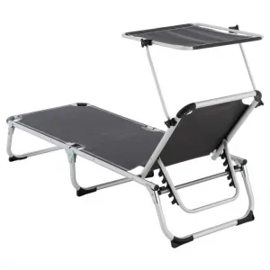 Divero 75903 Lehátko so sklopnou strieškou, antracit, 187x57x30 cm