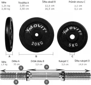 MOVIT sada liatinových činiek - 2 x 10 kg