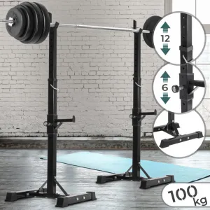 Physionics Stojan na činky a drepy, nosnosť 300 kg