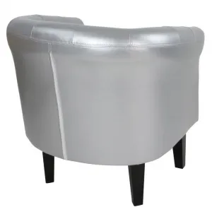 MIADOMODO Kreslo Chesterfield, 58 x 71 x 70 cm, strieborné