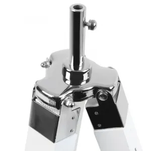 JAGO stojaca lampa s drevenou trojnožkou- biela matná