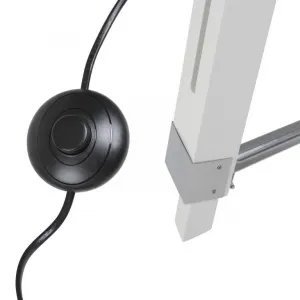 JAGO stojaca lampa s drevenou trojnožkou- biela matná