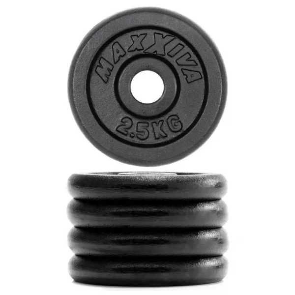 MAXXIVA 81708 sada 2 závaží na činky celkom 5 kg, liatina, čierna
