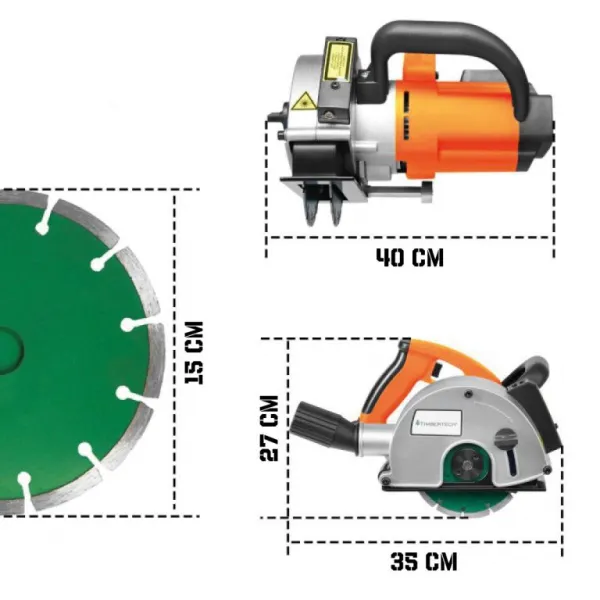 TIMBERTECH drážkovacia fréza s laserom, 1700 W