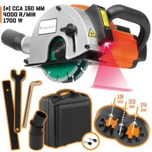 TIMBERTECH drážkovacia fréza s laserom, 1700 W
