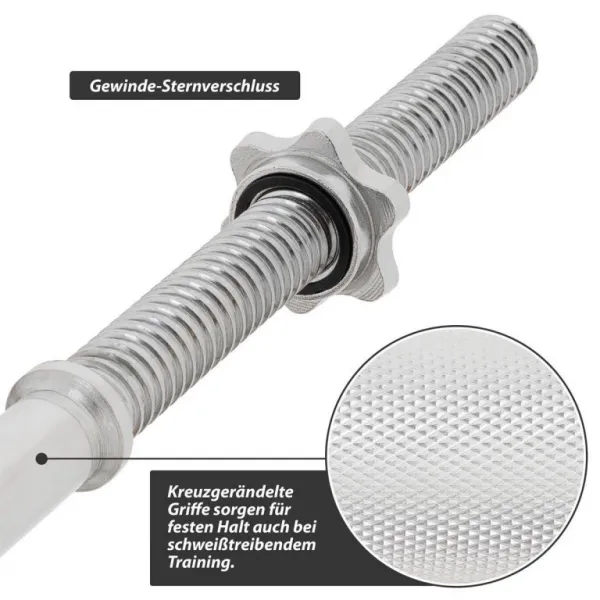 MAXXIVA 84983 liatinový obojručný set so závažím, 120 cm, 23,5kg