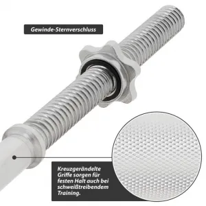 MAXXIVA 84983 liatinový obojručný set so závažím, 120 cm, 23,5kg