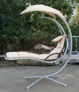 Záhradná hojdacia lavica béžová 6119