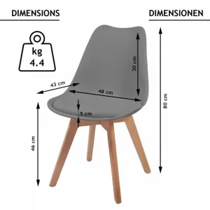 MIADOMODO sada jedálenských stoličiek, 4 kusy, sivé