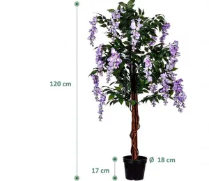 PLANTASIA umelý strom Vistária 120 cm, modrofialové kvety
