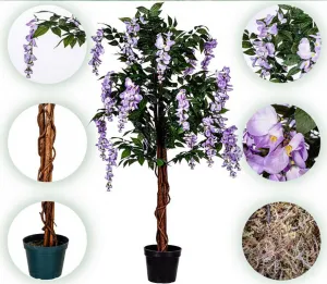 PLANTASIA umelý strom Vistária 120 cm, modrofialové kvety