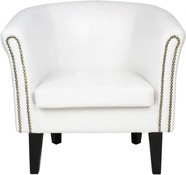 MIADOMODO kreslo Chesterfield s taburetom - biela