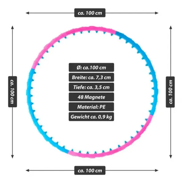 MAXXIVA 85912 hula- hoop masážna obruč, 100 cm, modro-ružová