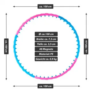 MAXXIVA 85912 hula- hoop masážna obruč, 100 cm, modro-ružová