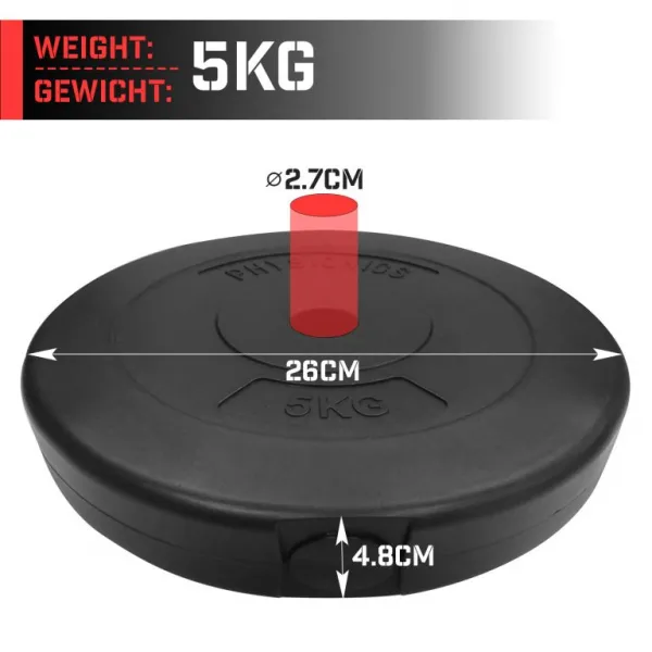 Physionics sada záťažových dosiek 2 x 5 kg, 27 mm