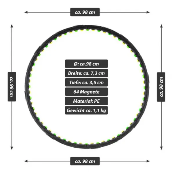 MAXXIVA 85909 hula- hoop masážna obruč, 98 cm, čierna