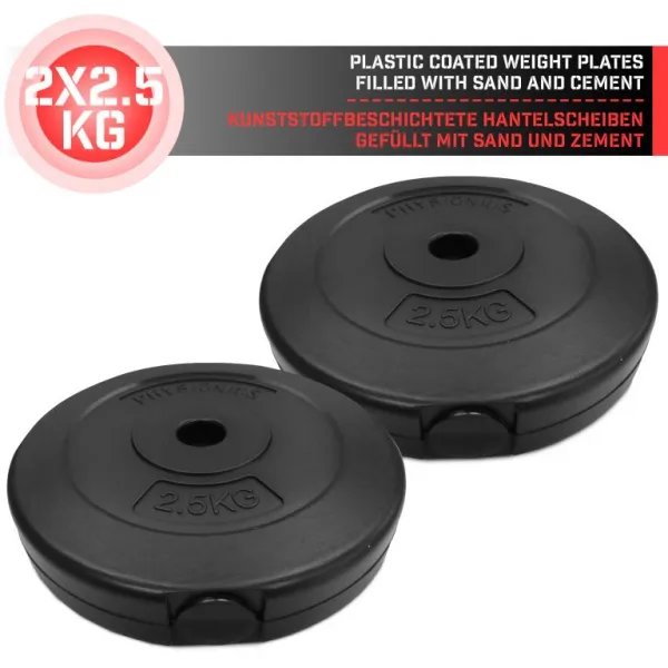 Physionics sada záťažových dosiek 2 x 2,5 kg, 30 / 31 mm